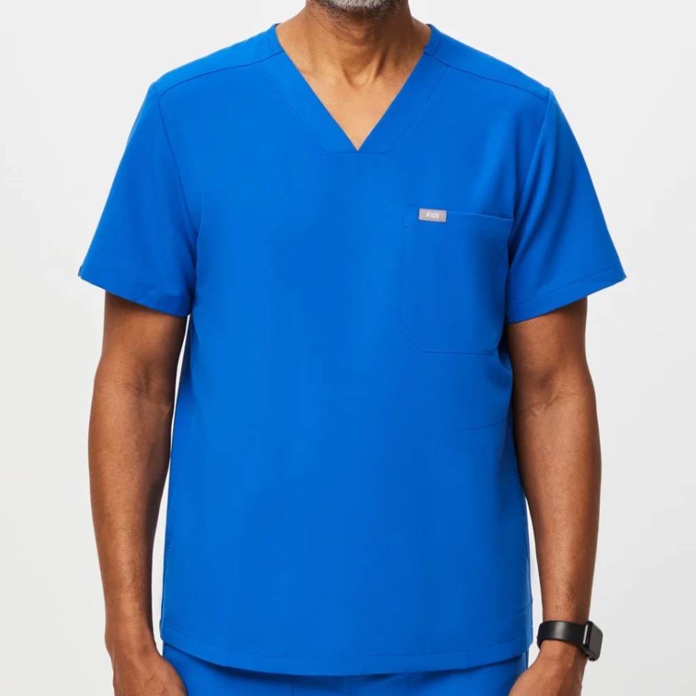 Figs Men's Royal Blue 3-pocket (Chisec) Scrub Shirt